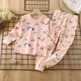 thumbnail image 2 of TOWED22 Infant Toddler Baby Boy Clothes 2 Piece Long Sleeve Print Crewneck Tee Elastic Waist Sweatpants Warm Fall Outfits Set(Light Pink,9-10 Y), 2 of 4
