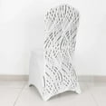 thumbnail image 2 of Efavormart White Black Spandex Stretch Banquet Chair Cover With Wave Embroidered Sequins, 2 of 5