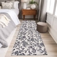 thumbnail image 5 of Spring Flowers Large Area Rugs for Bedroom Living Room, Soft Non Slip Carpet Bedside Rug, Farmhouse Dark Blue Pastoral Floral Leaf Rectangular Floor Cover Kitchen Accent Rug 2'x6' for Office, 5 of 9