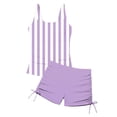 thumbnail image 5 of MKOSPLRT Girls Swimsuit Two Piece Tankini Swimsuits with Boyshort Ruched Bathing Suit Striped Teen Girls' Swimwear Size 7-16Y, 5 of 9
