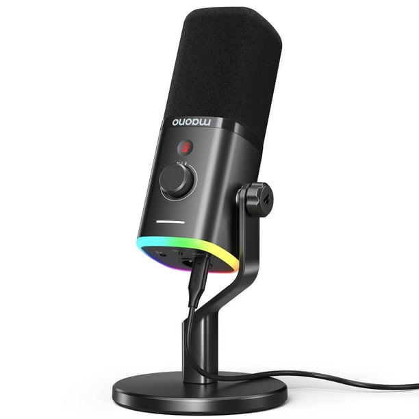 Micrófono para juegos MAONO PD100X USB/XLR Dynamic con luces RGB