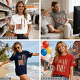 thumbnail image 2 of USA 250th Anniversary T Shirts for Celebrate 250th Anniversary of America Patriotic Veteran Tee America 250 Merchandise Short-Sleeved Top for Woman XL, 2 of 8