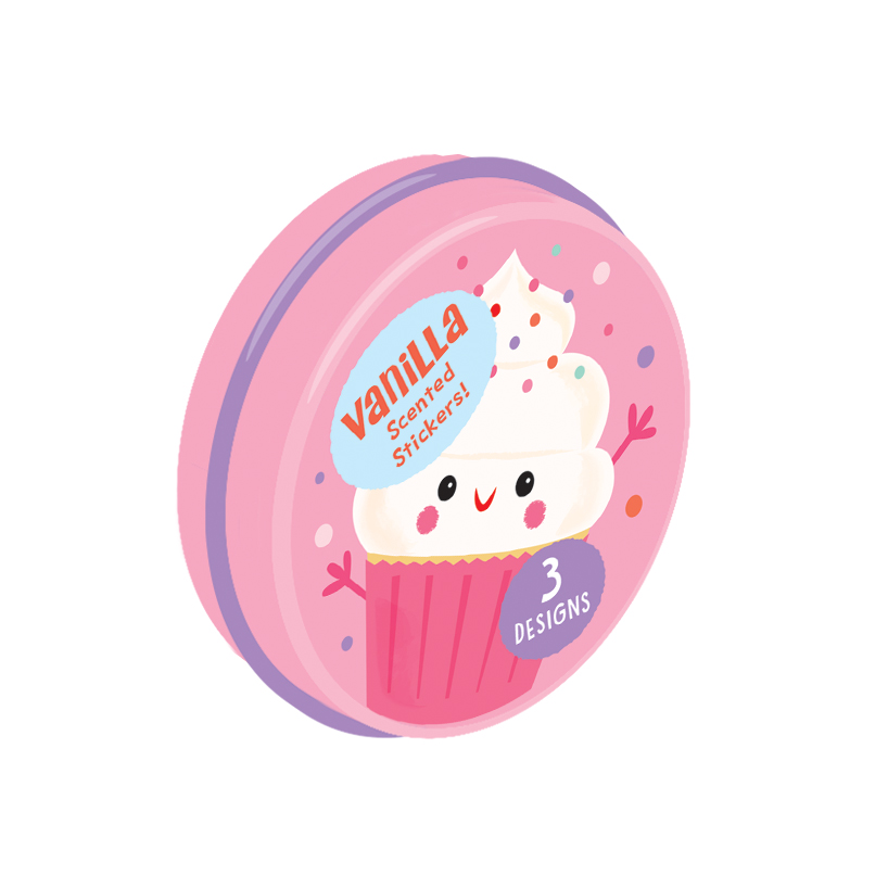 Peaceable Kingdom Sweet Scented Scratch and Sniff Stickers in A Tin, Includes 30 Tins of Donut Stickers, Ice Cream Stickers or Cupcake Stickers, Great for Sticker Handouts & Classroom Giveaways