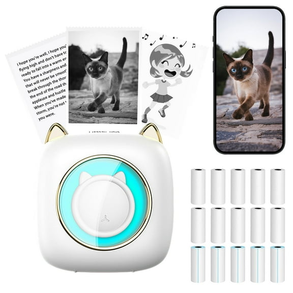 Arevtovis Mini Printer, Pocket Bluetooth Thermal Printer Compatible with iOS   Android