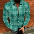 thumbnail image 4 of RongHuan Casual Plaid Shirt for Mens Fall Long Sleeve Button Down Lapel Dress Shirts Lightweight Open Front Shirt Jacket, 4 of 8