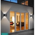 thumbnail image 3 of Luz de pared LED moderna de 12 W/Luz de pared para exteriores, ángulo de haz ajustable a prueba de agua, carcasa de aleación de aluminio, (Black-4000K) JAMW Sencillez, 3 of 5