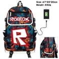 thumbnail image 2 of Virtual World ROBLOX mochila de lona de Color periférico, Cable de datos USB, bolsa de ordenador al aire libre, bolsa de viaje, juguetes para niños, regalos, 2 of 4