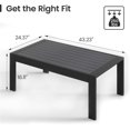thumbnail image 3 of All-Weather Aluminum Outdoor Coffee Table, Modern Coffee Table for Outside, Rectangle Patio Coffee Table for Balcony Garden, Deep Grey, 3 of 7