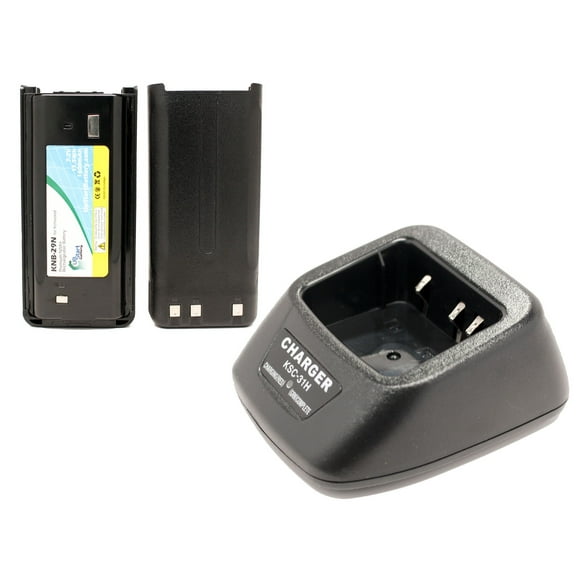 2x Pack - KNB-29N, KNB-30 Battery   Charger for Kenwood TK-3207G, TK-3200, TK-3207, TK-2207, TK-2202, TK-3301E, TK-3202, TK-2200, TK-2300 (1600mAh, 7.2V, NI-MH)