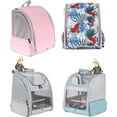 thumbnail image 2 of ORIZZP Bird Carrier Backpack with Wooden Stand Perch, Bird Travel Carrier Backpack (Pink, Bird Backpack), 2 of 7