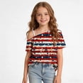 thumbnail image 4 of Amzcrzy Girls T Shirt One Shoulder Short Sleeve T Shirts for Girls 5-13 Years American Flag Print Casual Summer Tops Lightweight Breathable Independence Day 4th of July Outfits @20 5 Years, 4 of 9