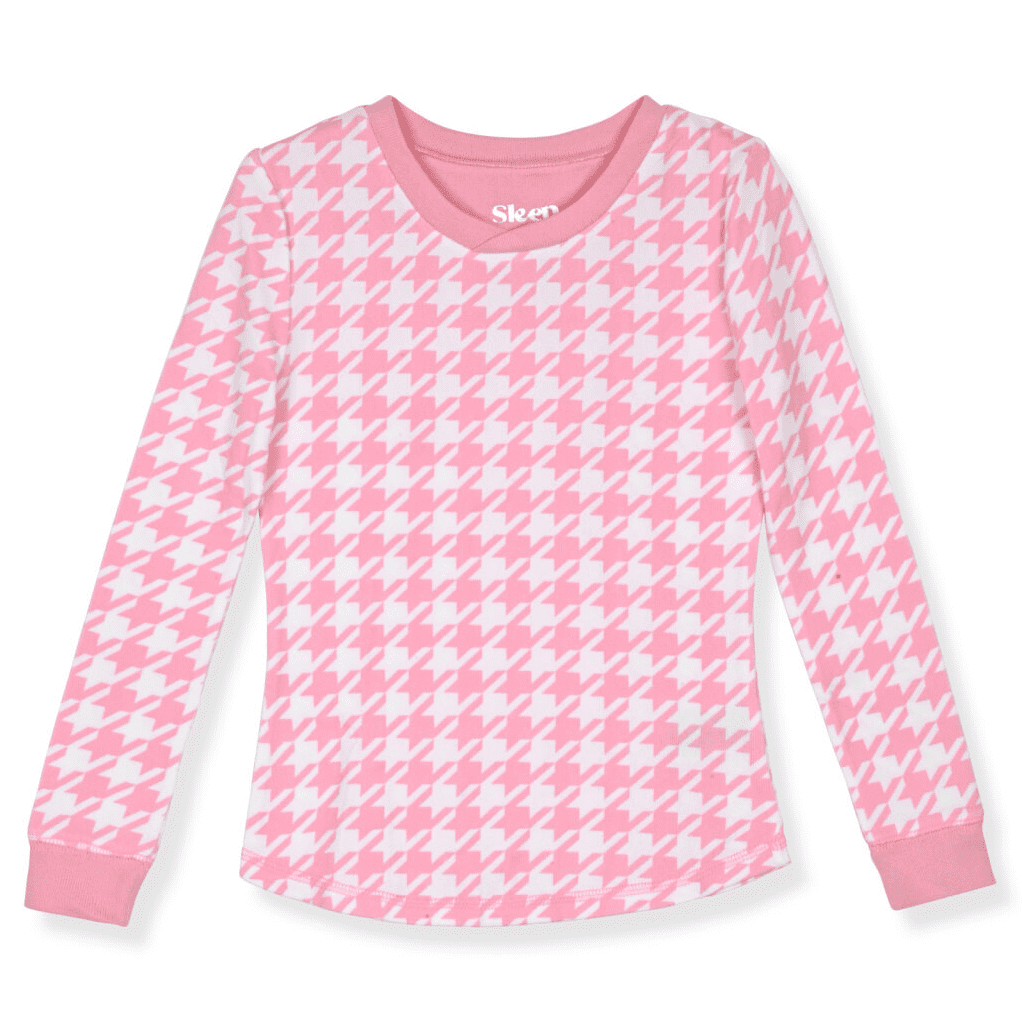Sleep On It Girls Fitted Long Sleeve Top and Pants Pajamas with Scrunchie Set, 3-Piece, Sizes 4-14