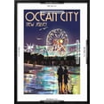 thumbnail image 5 of Art.com Ocean City, New Jersey - Pier and Rides at Night Art Print by Lantern Press, Black Frame Wall Art, 21" x 29", 5 of 5