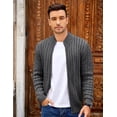 thumbnail image 4 of COOFANDY Men's Full Zip Cardigan Sweater Slim Fit Cable Knitted Zip Up Sweater with Pockets, 4 of 6