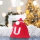 thumbnail image 1 of Bolsa de regalo tejida con letras del alfabeto | Bolsa bordada para dulces navideños | Adorno navideño personalizado | Mini bolsa colgante para decoración del árbol, 1 of 5