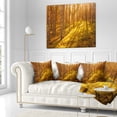 thumbnail image 2 of Designart Beautiful Sunrays in Thick Forest - Modern Forest Throw Pillow - 18x18, 2 of 4