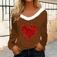 thumbnail image 2 of Inverlee Valentine's Day Shirts Women Plus Size Love Heart Print Tees Work Long Sleeve Blouse V Neck Holiday T-shirt Tops Valentines Day Gifts for Teen Girls, 2 of 5