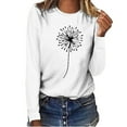 thumbnail image 2 of Pompotops T-shirt Décontracté Imprimé pour Femmes Col Rond Manches Longues Blouse, 2 of 5