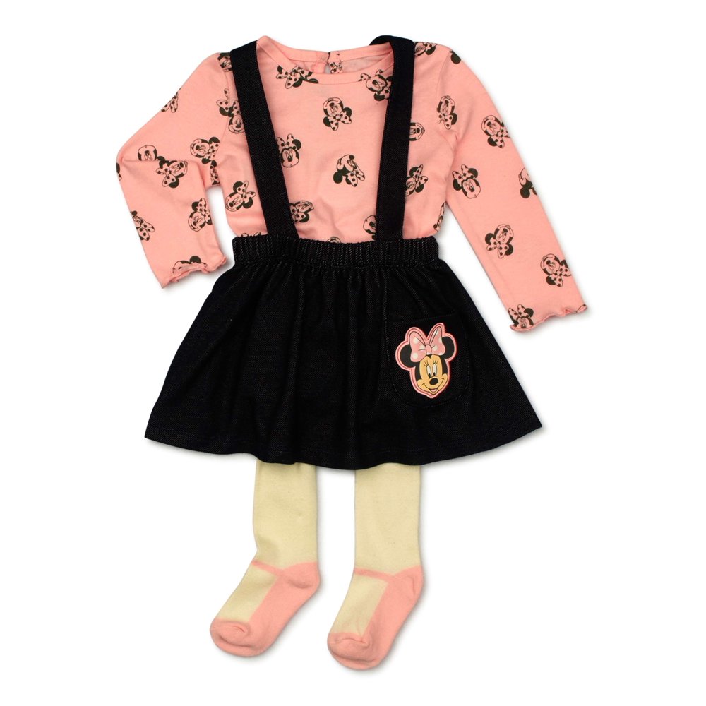 Minnie Mouse Disney Minnie Mouse Baby Girl Top, Jumper Dress & Tights