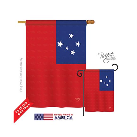 Breeze Decor 08351 Samoa 2-Sided Vertical Impression House Flag - 28 x 40 in.