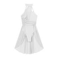 thumbnail image 5 of Xnihocha Women's Sleeveless Halter Neck Lyrical Ballet Leotard Dress Modern Contemporary Dancewear White L, 5 of 7