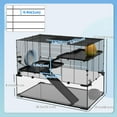 thumbnail image 3 of PawHut Hamster Cage, Gerbil Cage with Glass Basin for Small Hamsters, Black, 3 of 10