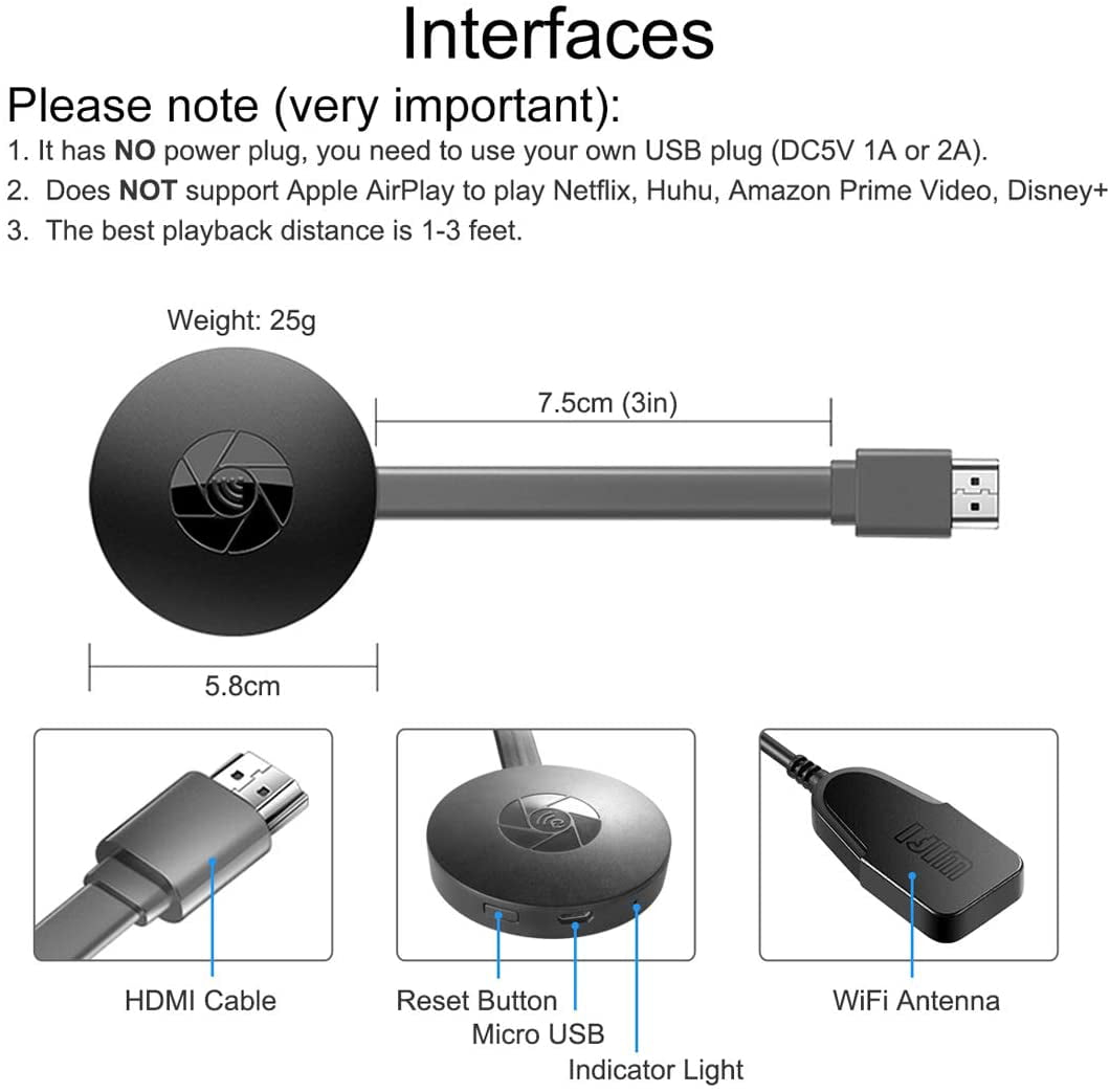 HD TV y monitor WiFi PC proyector 4 K ajuste para smartphone Android Dongle de pantalla inalámbrica receptor IOS pantalla WiFi inalámbrico mini pantalla 