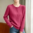 thumbnail image 3 of TGSLY Women's Button Down Sweaters Casual Soft Crew Neck Long Sleeve Cable Knit Cardigan Loose Dressy Solid Color Business Sweaters S, 3 of 6