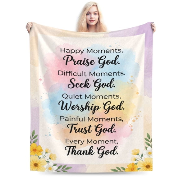 Christian Gifts for Women Faith, Inspirational Religious Spiritual Gifts, Baptism Gifts for Adults, Soft Throw Blankets for Women Men, First Holy Communion Gifts 50x40