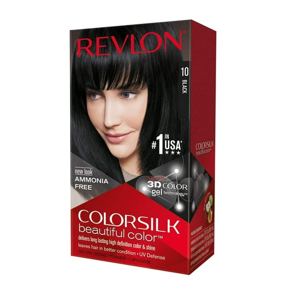 Revlon Colorsilk Beautiful Permanent Hair Color, 10 Black, 1 Ea..