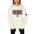 thumbnail image 2 of Women's Gameday Couture  Cream Minnesota Vikings Premium Fleece Oversized Drop Shoulder Pullover Sweatshirt, 2 of 5