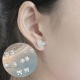 thumbnail image 2 of GKNET 2PCS Silver Stainless Steel Round CZ Earrings Ear Studs For Men Women Jewelry-9, 2 of 9