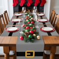thumbnail image 5 of Christmas Placemats Set of 4, Santa Claus Belt Place Mats Grey Placemat Table Decoration for Kitchen Table Dinner Xmas Holiday Party Home Decor Indoor Outdoor 13x19 Inch, 5 of 9