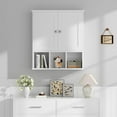 thumbnail image 5 of Bathroom Wall Cabinet with Door, Space Saving Storage Organizer Over Toilet, Adjustable & Open Shelves, Solid White, 5 of 6