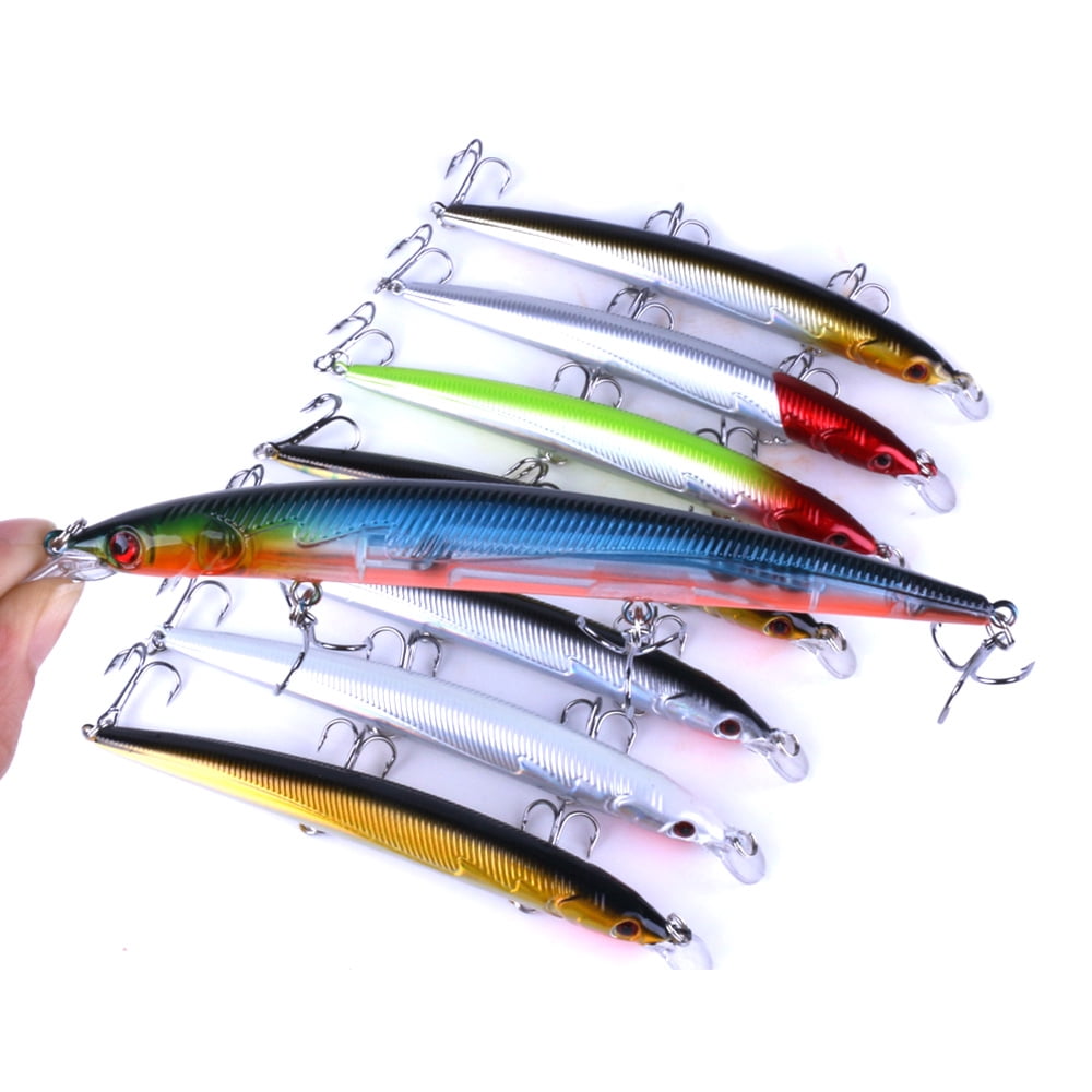 HENGJIA Fishing Deep Diving Fishing Lures Swimbait Large Sinking Minnow Lure Freshwater Jerkbait Lure 8Pcs/kit