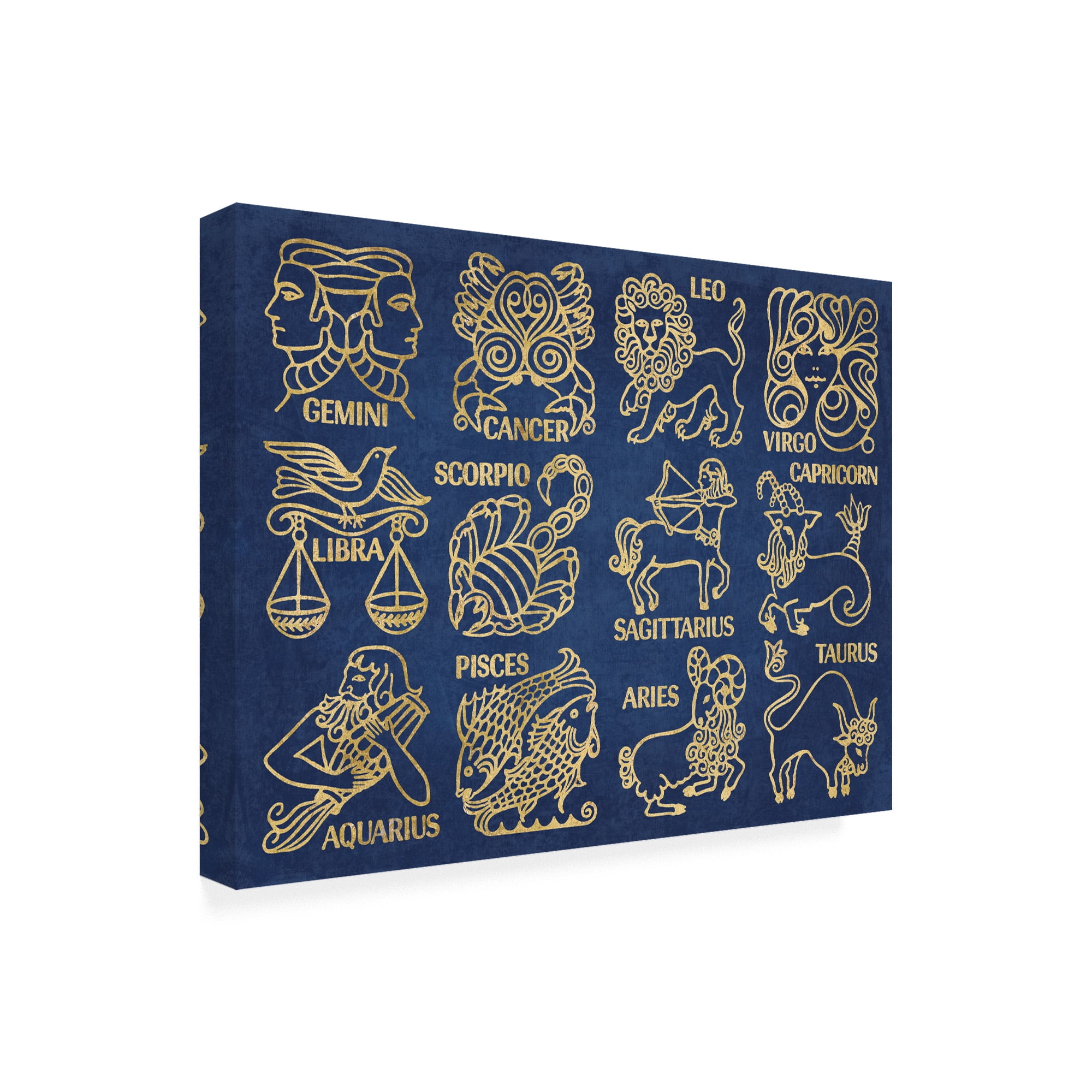 Trademark Fine Art 'What's Your Sign Blue Gold' Canvas Art by Wild Apple Portfolio