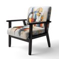 thumbnail image 3 of Designart "Colorful Mid Century Abstract Fusion I" Upholstered Mid-century Accent Chair and Mid-Century Modern Arm Chair - Multiple Color & Pattern, 3 of 7