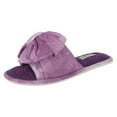 thumbnail image 4 of Jessica Simpson Womens Plush Open Toe Slide On House Slipper with Bow, 4 of 9