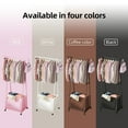 thumbnail image 4 of Clothes hangers,With Removable Clothes Stand On Wheels Bedroom/laundry Removable Clothes Stand Wheels 2-in-1 Clothes Bedroom Laundry Room Wheels Coat 2 Coat 2 In Cart With Wheels Siuke, 4 of 6