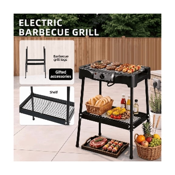Stand Up Electric Grill for Outdoor Patio Cooking