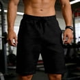 thumbnail image 3 of EOYWHK Khaki Shorts Men with Pockets Elastic Waist Drawstring Mens Khaki Shorts Soft Lightweight Breathable for Running Jogging Outdoor Black, Size L, 3 of 8