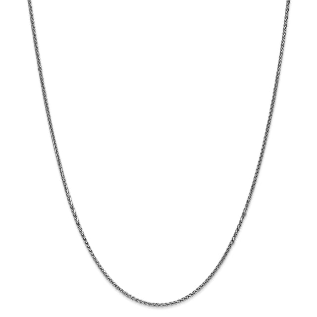 14K White Gold 1.4mm Solid Diamond Cut Spiga Chain 18 Inch