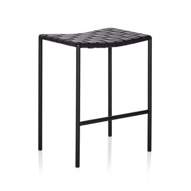 Soho Tabouret de Bar en Tressage de Cuir de Style Mi-Siècle Moderne (26 Po/30 Po)