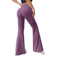 thumbnail image 1 of Pantalones rectos de yoga para mujer: tiro medio, pierna ancha, cintura elástica, bolsillos laterales profundos, lavado a mano, poliéster-spandex, tallas XS-XL, para el trabajo/el fin de semana., 1 of 5