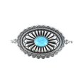 thumbnail image 2 of Ariat A1515836-L Womens Oval Turquoise Concho Chain Belt, Silver - Large, 2 of 3