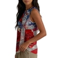 thumbnail image 5 of Fewfanhot Women's Tops, Tees & Blouses 4th of July Tank Top Patriotic American Flag Sleeveless Pleated Front Loose Top, 5 of 6