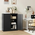 thumbnail image 3 of STANI Metal Storage Cabinet with 2 Adjustable Shelves, Steel Counter Cabinet with Lockable Doors for Home Office, 3 of 10