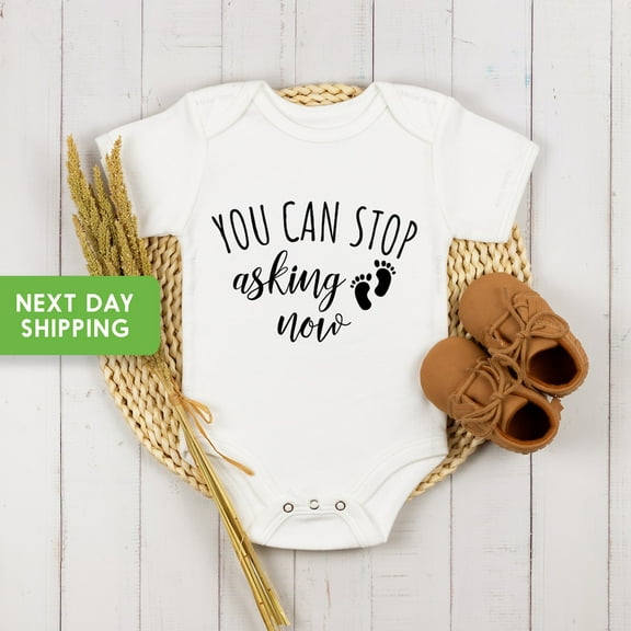 Baby Bodysuit BELLA CANVAS You Can Stop Asking Now Onesie, Cute Baby Onesie, Baby Shower Gift, Grandparent Baby Announcement Onesie, Pregnancy Announcement
