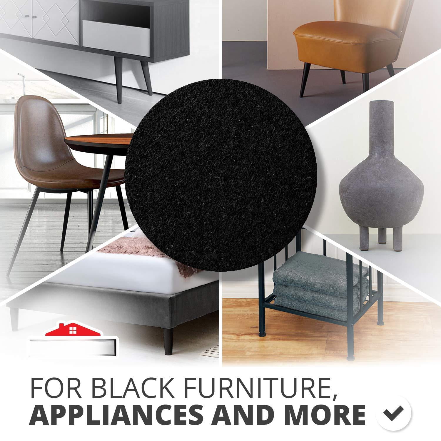 Felt Furniture Pads  - 48 1" Floor Protectors Feet Wood Floors Annoying Noise & Protect Your Hard Surfaces! (black)