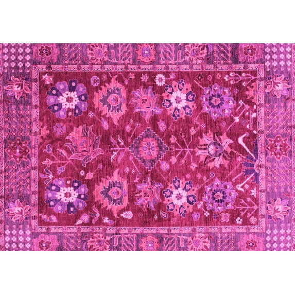 Ahgly Company Indoor Rectangle Oriental Pink Traditional Area Rugs, 4' x 6'